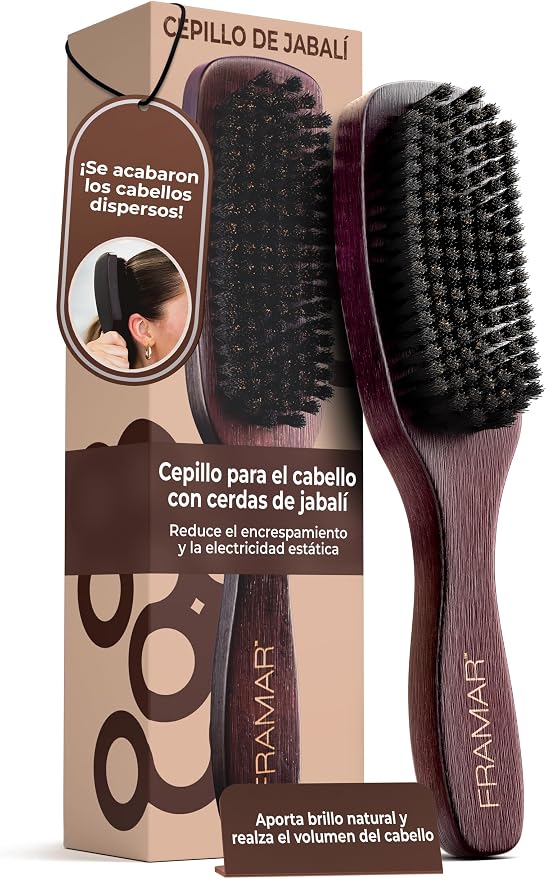 Cepillo profesional especial para extensiones con cerdas de jabalí
